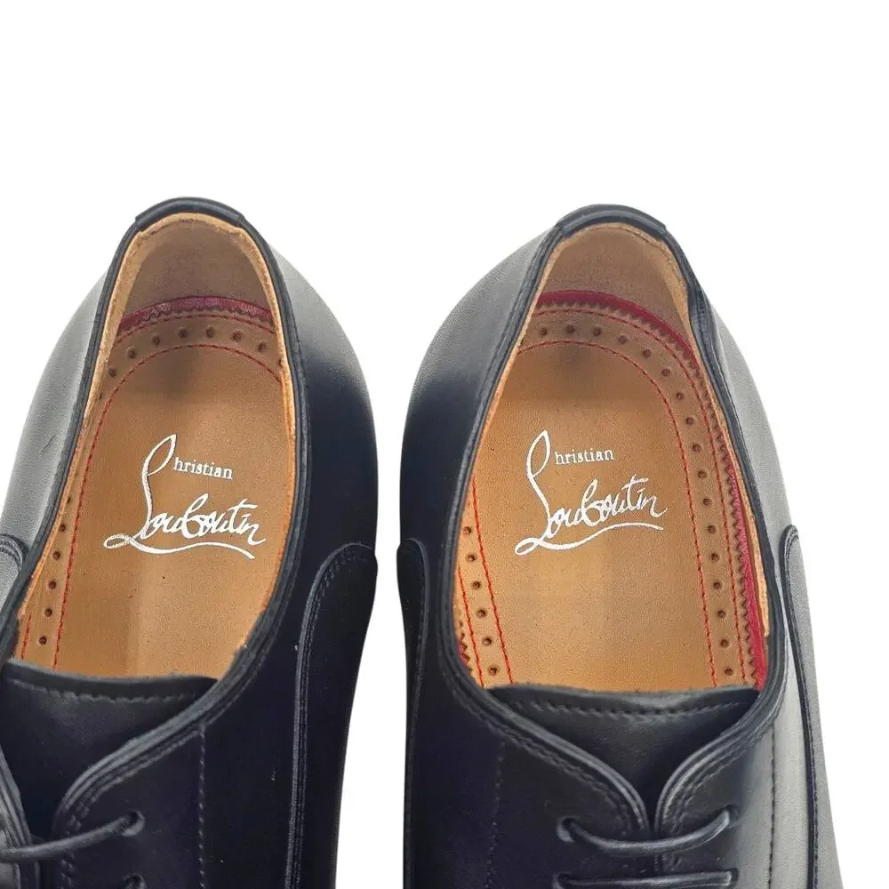 Christian Louboutin Greggo Leather Oxford Shoes Black EU 41 US 8 - $1050